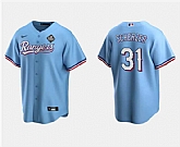 Men's Texas Rangers #31 Max Scherzer Blue 2023 World Series Stitched Baseball Jersey Dzhi,baseball caps,new era cap wholesale,wholesale hats